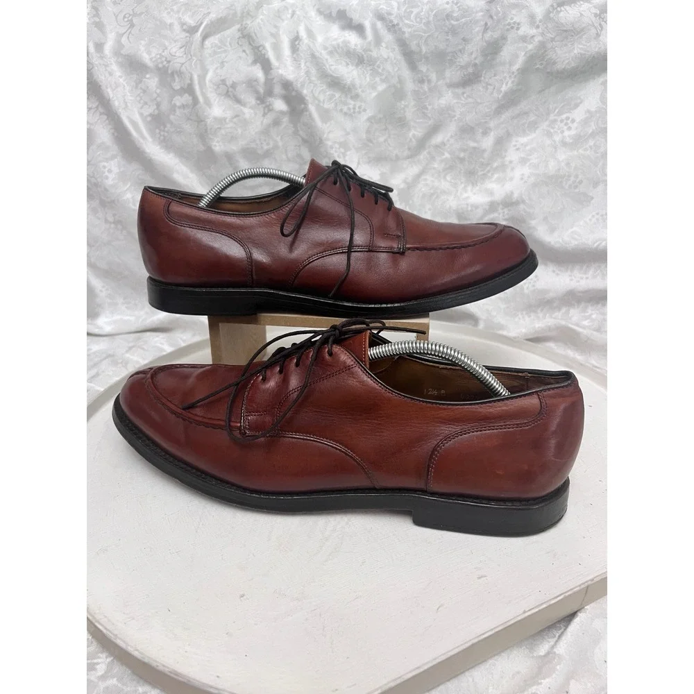 Allen Edmonds Bradley Burgundy Leather Split Toe Derby Dress Shoes 12.5 B 2661